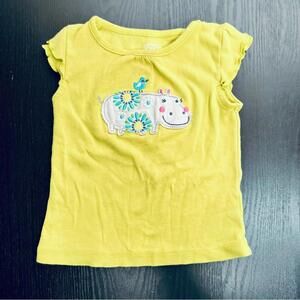 Yellow Kids Shirt with Hippo Design